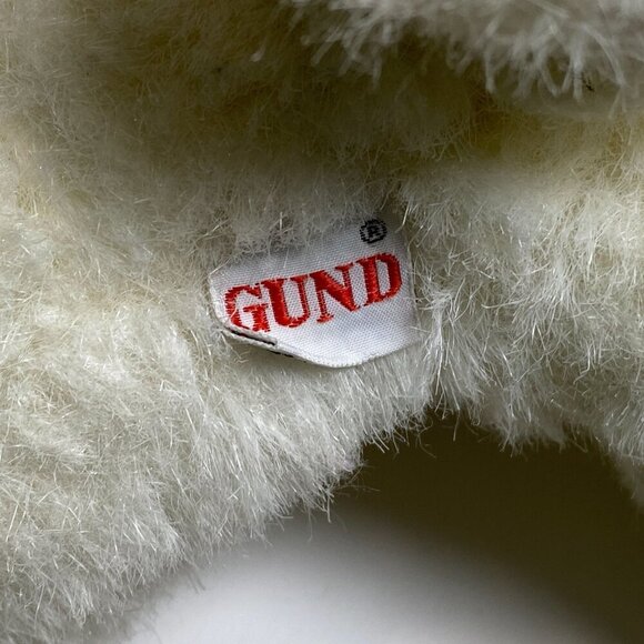 Vintage 1982 Gund Scooter Dog Plush Toy Stuffed Animal White Laying Down - Picture 5 of 8